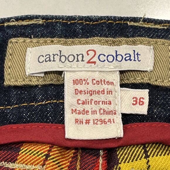 Carbon 2 Cobalt C2C Elemental Jeans Mens 36x32 Blue Button Fly Slight Taper Leg - Picture 10 of 11